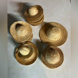 Set of 20 Straw Miniature Hats